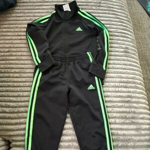 Adidas Black Pants with Neon Green Accents